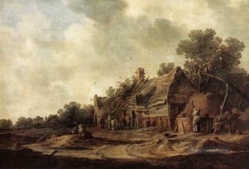  huts - Bauernhütten mit einem Sweep Nun Landschaften Jan van Goyen